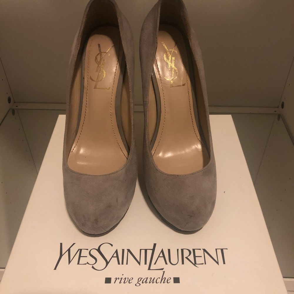 COPY - YSL Tribute grey suede pumps